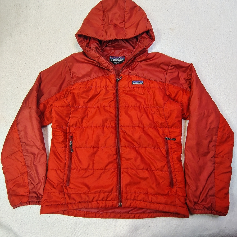 Patagonia Micro Puff Hooded Jacket Mens Small Red Insulated Puffer‎ 84974 FRE